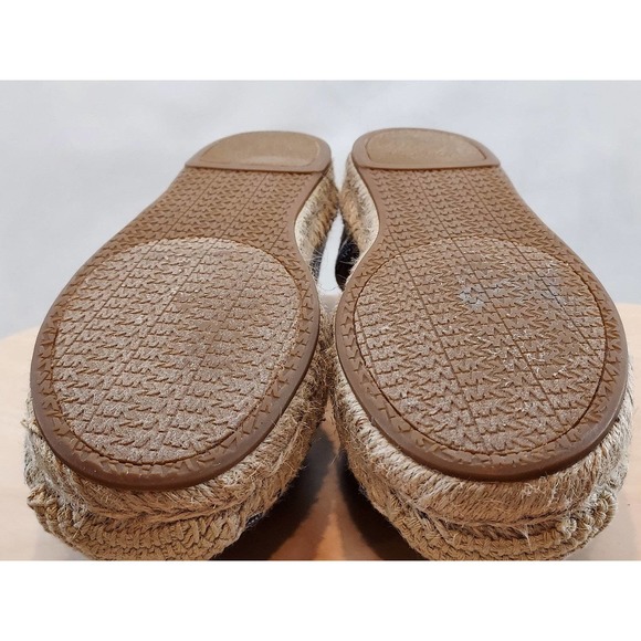 MICHAEL KORS Dan Espadrille Striped Canvas Sandals | Blue | Womens Size 7.5 - Picture 4 of 10